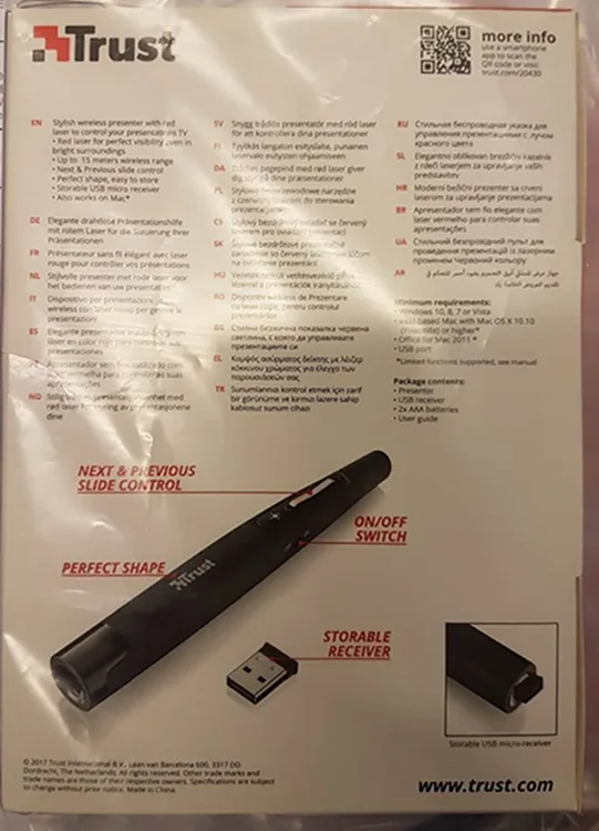 Puntatore laser «Wireless Presenter - ultra slim - puntero» — foto 3 dell'alert A12/00859/20