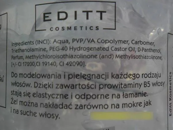 Gel per capelli «WITH PRO-VITAMIN B5» — foto 4 dell'alert A12/0607/18