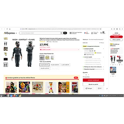 Costume da fancy-dress «Wolverine cosplay costume enfants garçons super-héros noir panthère griffes luxe masque …» — foto 2 dell'alert SR/00485/26