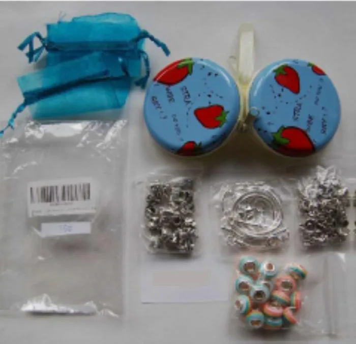 Kit di gioielleria «WONDERFORU Charm Armband Schmuck, DIY Schmuck Schlangenkette Versilberte Perlen» — foto 1 dell'alert A12/00464/21