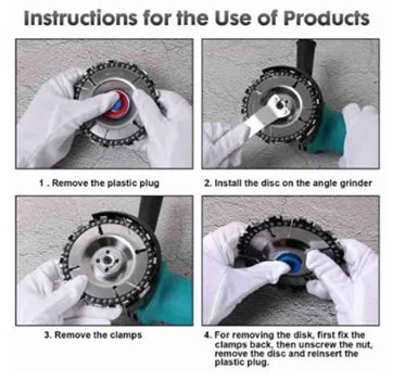 Lama circolare della sega «Woodcarving disc Cutting discs with chain, for ang»