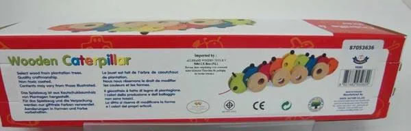 Giocattolo pull-along «Wooden Caterpillar» (Santoys)