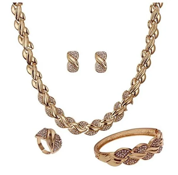 Set di gioielli «YAZILIND Femme 18K plaqué or évider Collier Boucle» — foto 1 dell'alert A12/1142/18