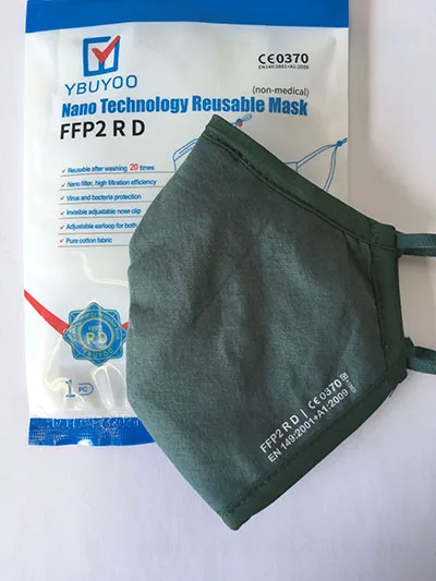 Maschera filtro antiparticolato «YBUYOO Nano Technology Reusable Mask FFP2 R D» — foto 1 dell'alert A12/00673/22