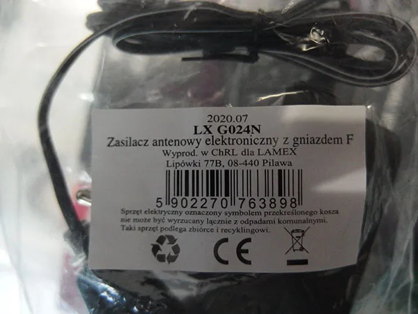 Alimentazione elettrica «Zasilacz antenowy elektroniczny z gniazdem F» — foto 2 dell'alert A12/01277/22