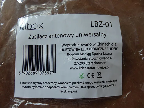 Alimentazione elettrica «Zasilacz antenowy uniwersalny» — foto 3 dell'alert A12/00866/22