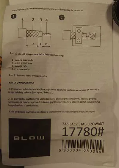 Alimentazione elettrica «Zasilacz stabilizowany» — foto 3 dell'alert A12/00806/22
