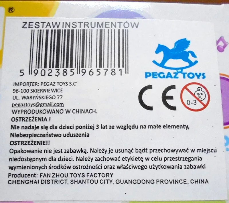 Set di strumenti musicali giocattolo «Zestaw instrumentow» — foto 3 dell'alert A12/00014/20